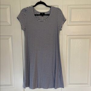 Ronni Nicole White and Blue A-Line Mini Dress